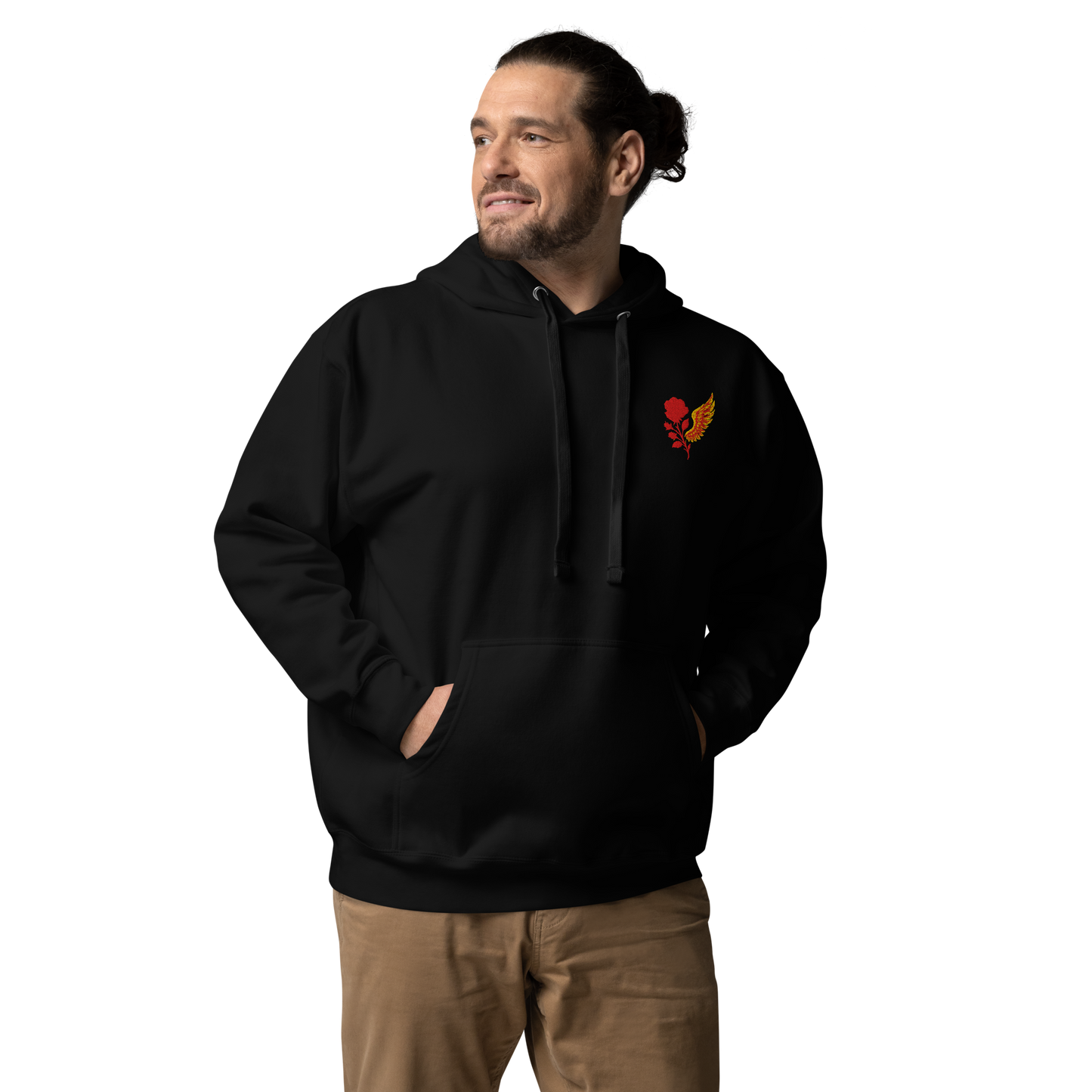 Rose + Wing Embroidered Hoodie