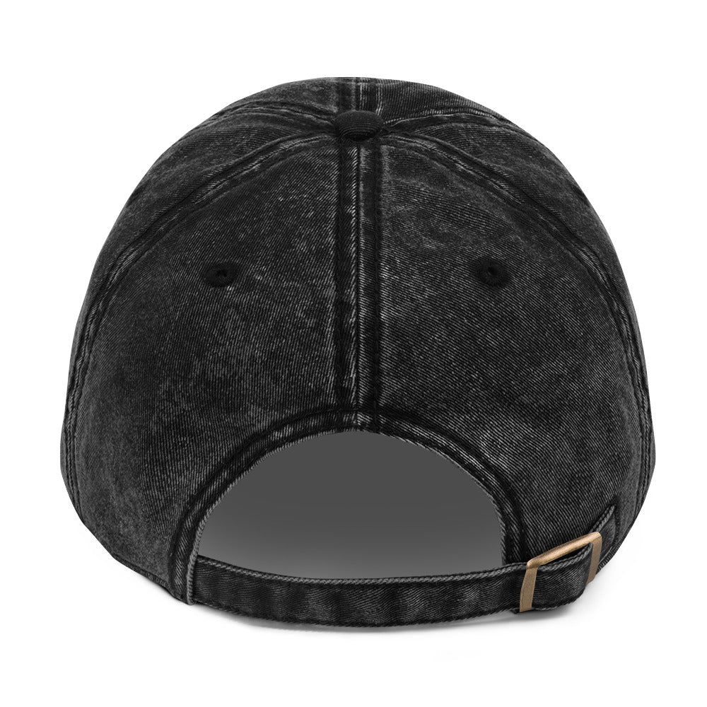 black embroidered cap