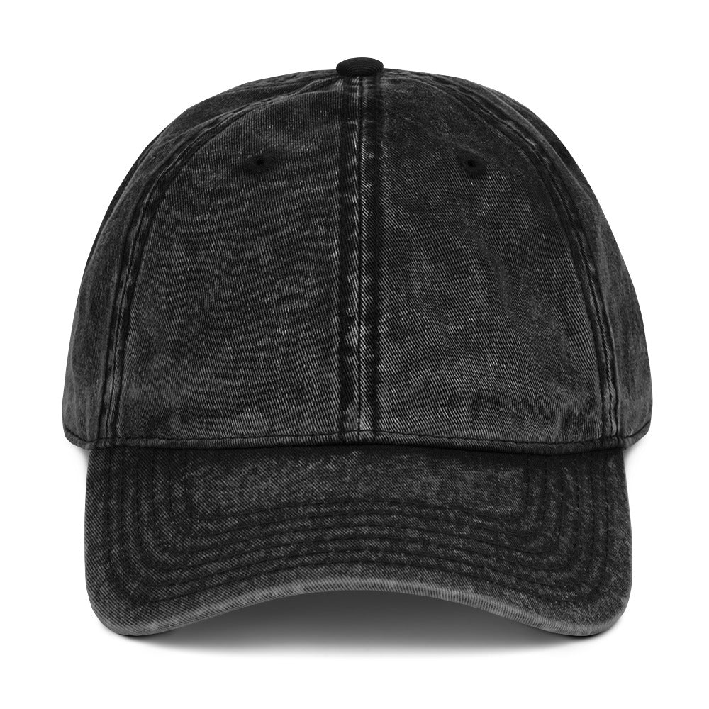 black embroidered cap