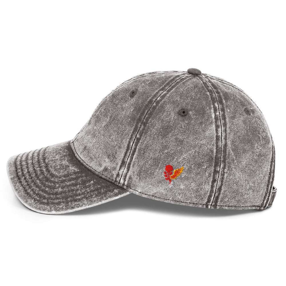 grey embroidered cap