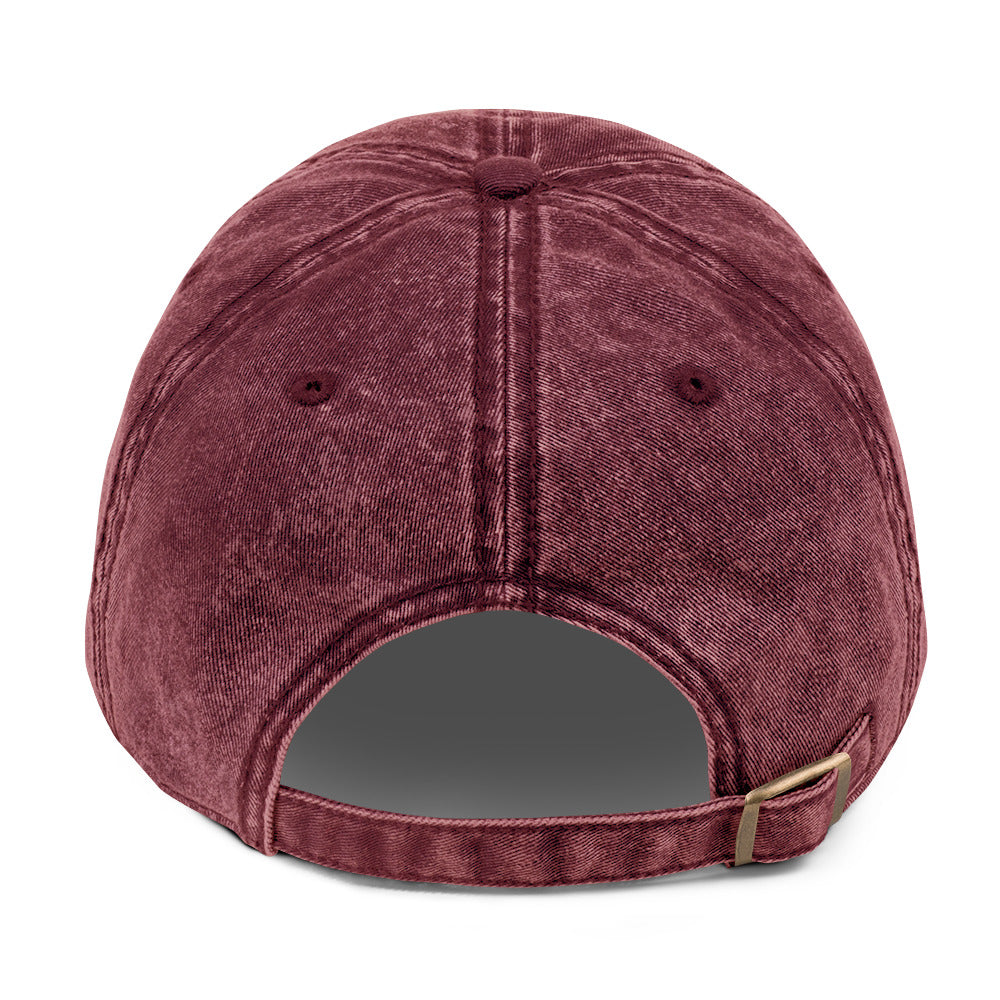 red embroidered cap