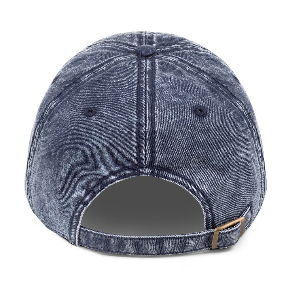 blue embroidered cap
