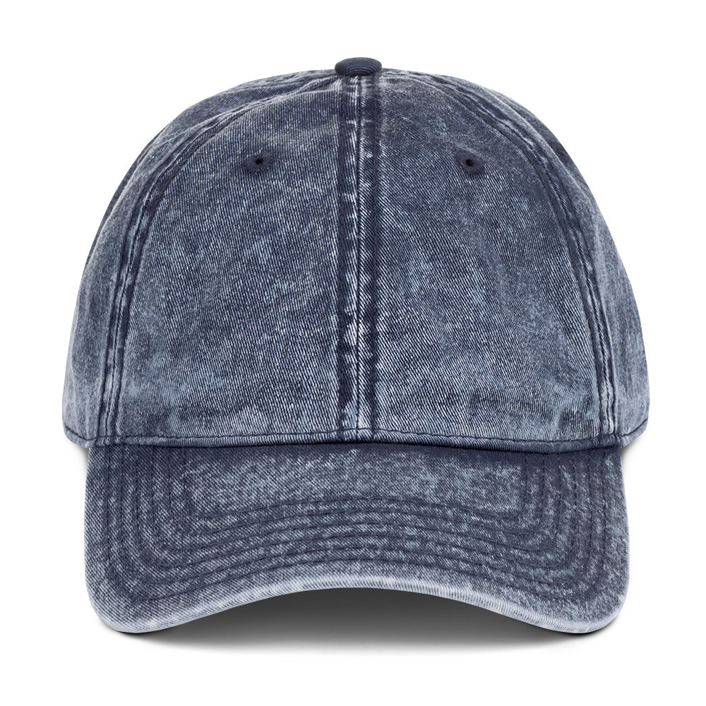 blue embroidered cap