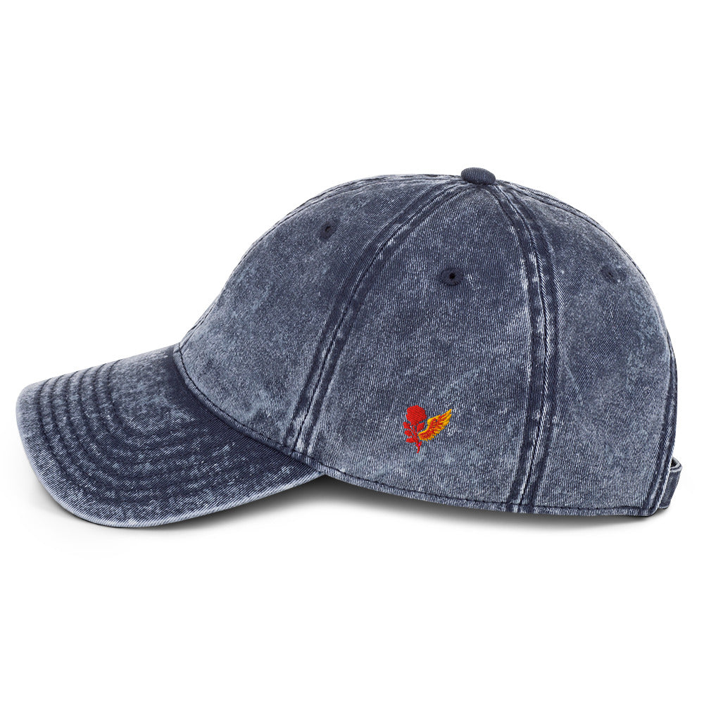 blue embroidered cap