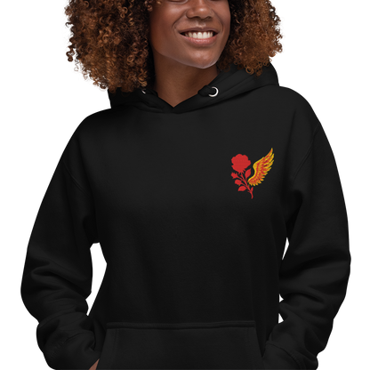 Rose + Wing Embroidered Hoodie