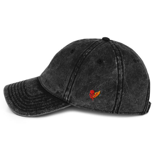 black embroidered cap