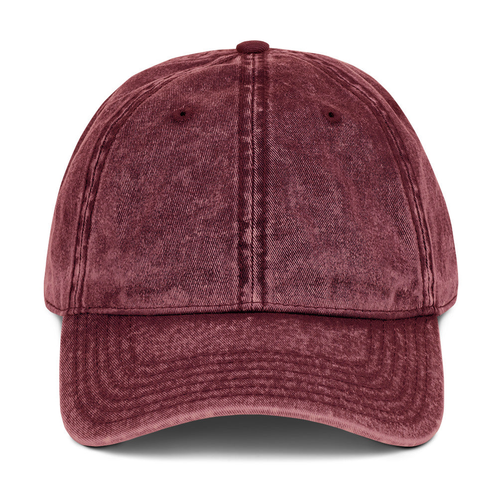 red embroidered cap