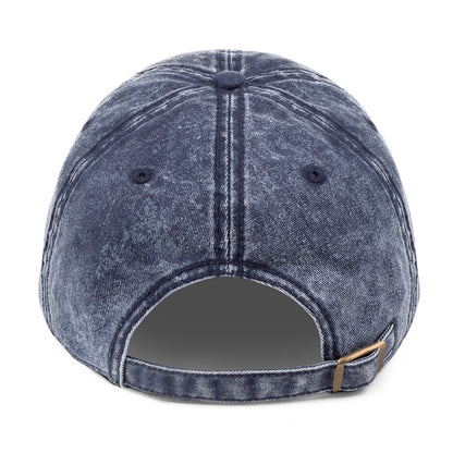 blue embroidered cap